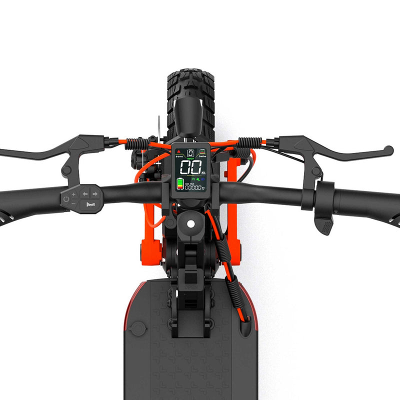 Load image into Gallery viewer, Top view of the Joyor S5-Z electric scooter's smart display, showing key information such as speed, battery level, and mode settings for an enhanced ride experience