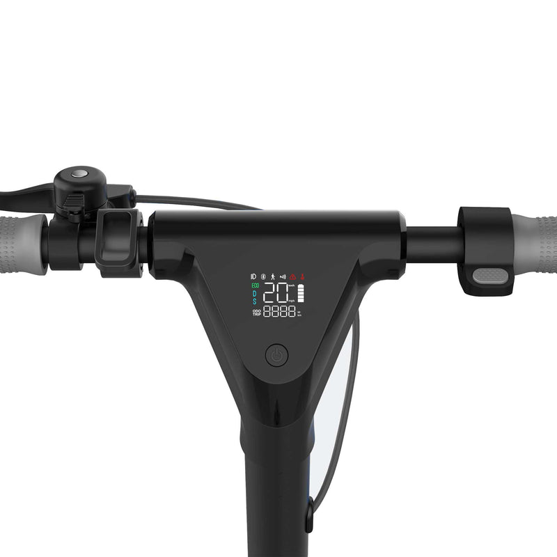 Cargue la imagen en el visor de la galería, Close-up of the Joyor LiteGo electric scooter's smart display, showing speed, battery level, and connectivity features