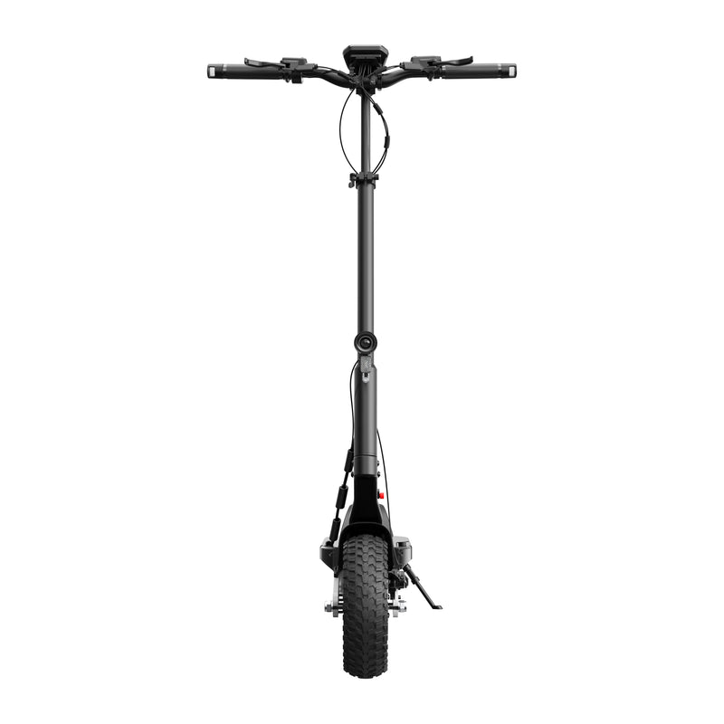 Carregue a imagem no visualizador da Galeria, Front view of T12 Ultra electric scooter showing wide handlebars and 12-inch off-road tyre