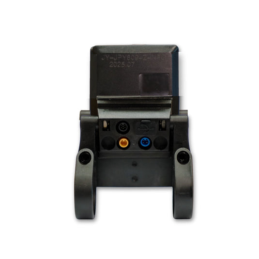 Vista trasera display V2-DGT JP para patinete eléctrico Joyor C10, número serial JY-JPY609-Z-NFC-2025.07