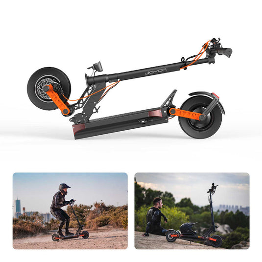 Joyor S-PRO Electric Scooter DGT Certified | 1600W+ max. power with 90km range. Dual drive, double arm suspension, double brakes. 10 inch all-road tire.