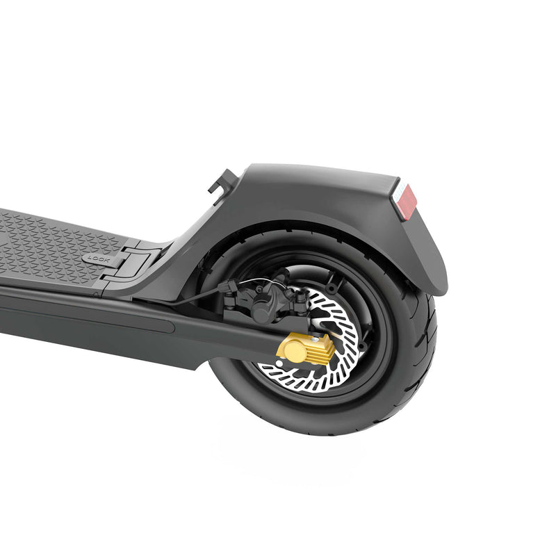 Load image into Gallery viewer, Close-up of the Joyor C10-E ABE rear wheel with disc brake, designed for improved safety and braking performance
