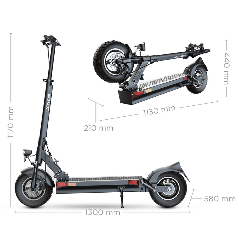 Load image into Gallery viewer, Joyor Y10 Electric Scooter DGT Certified | 800W+ max. power with 100km range. Double brakes, suspension and turning lights. 10 inch all-road tire.
