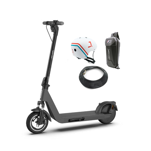 Joyor LiteGo Patinete Eléctrico Resistente al Agua + Casco IPX5 45KM Autonomía 650W Máx. Potencia