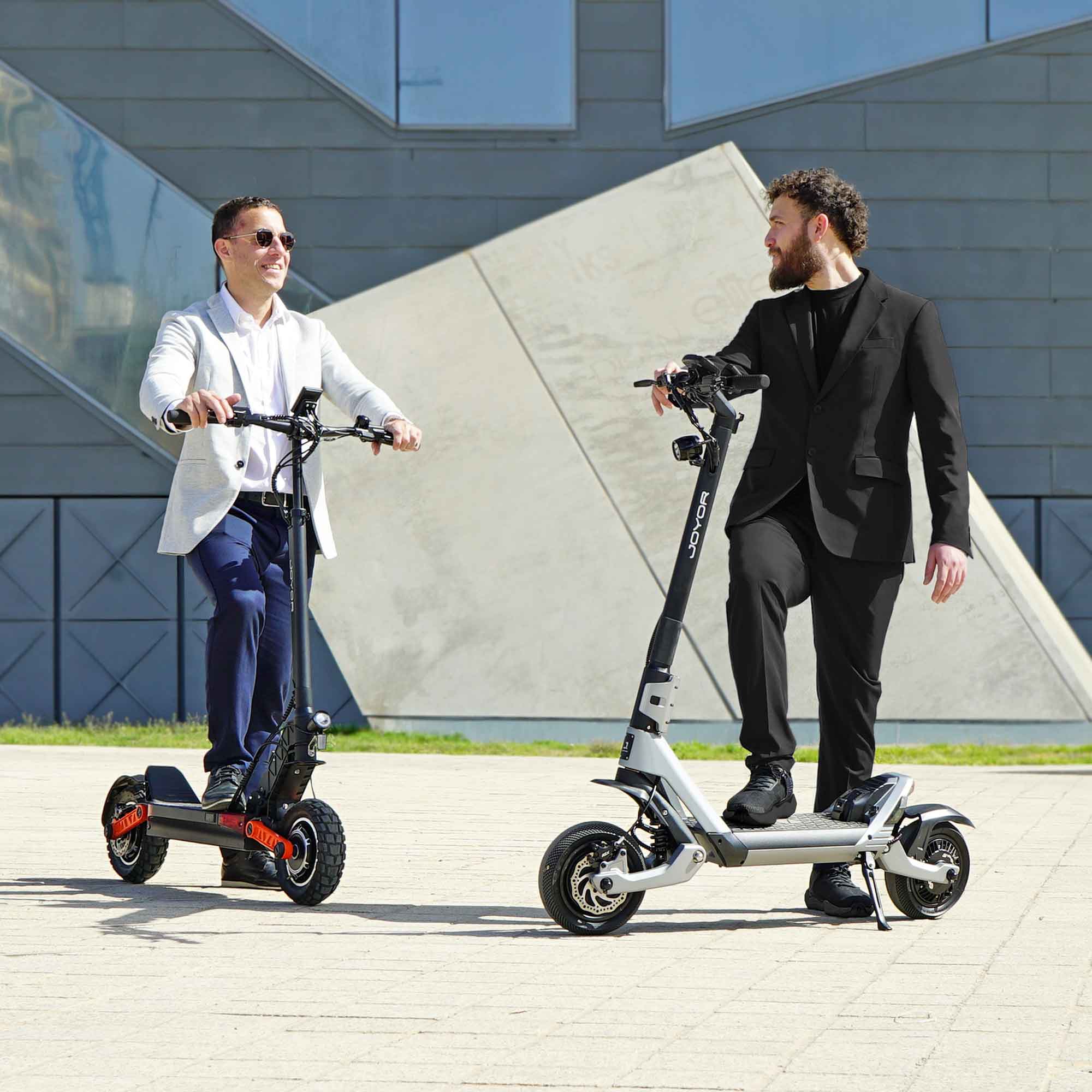 electric scooter joyor luxerider city building