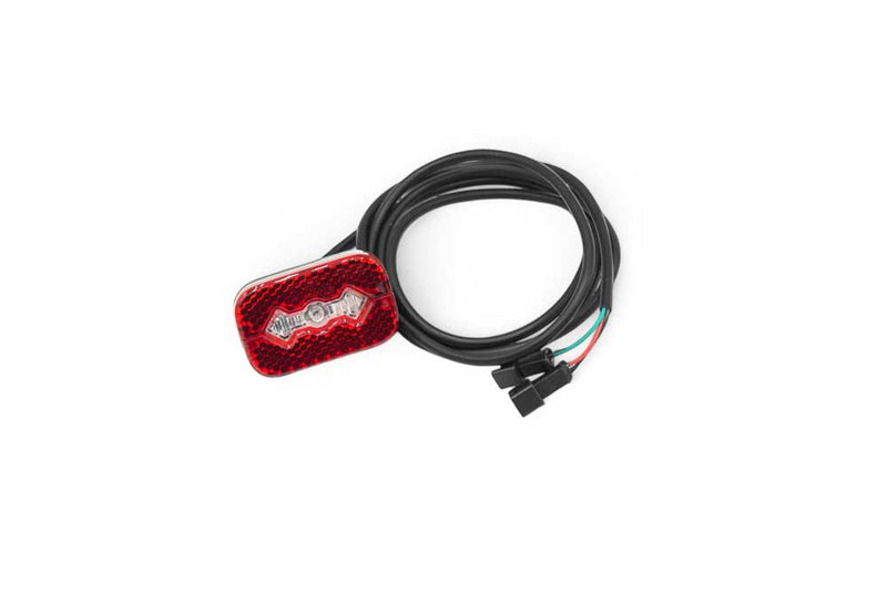 Load image into Gallery viewer, Red rear light for Joyor S5 / S10-S electric scooter with a black cable.
