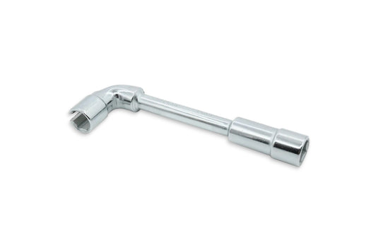 A silver-colored 18mm scooter wrench for maintenance and adjustments of electric scooters.