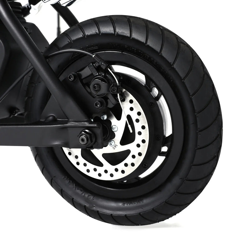 Load image into Gallery viewer, Rueda delantera de moto eléctrica para niños con freno seguro y estabilidad en España.
