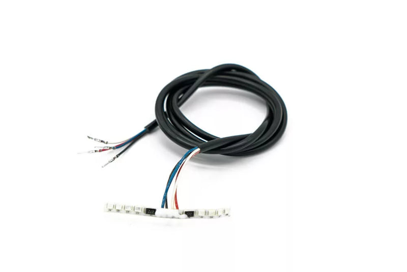 Carregar imagem no visualizador da Galeria, A black rear light with wiring for an electric scooter.
